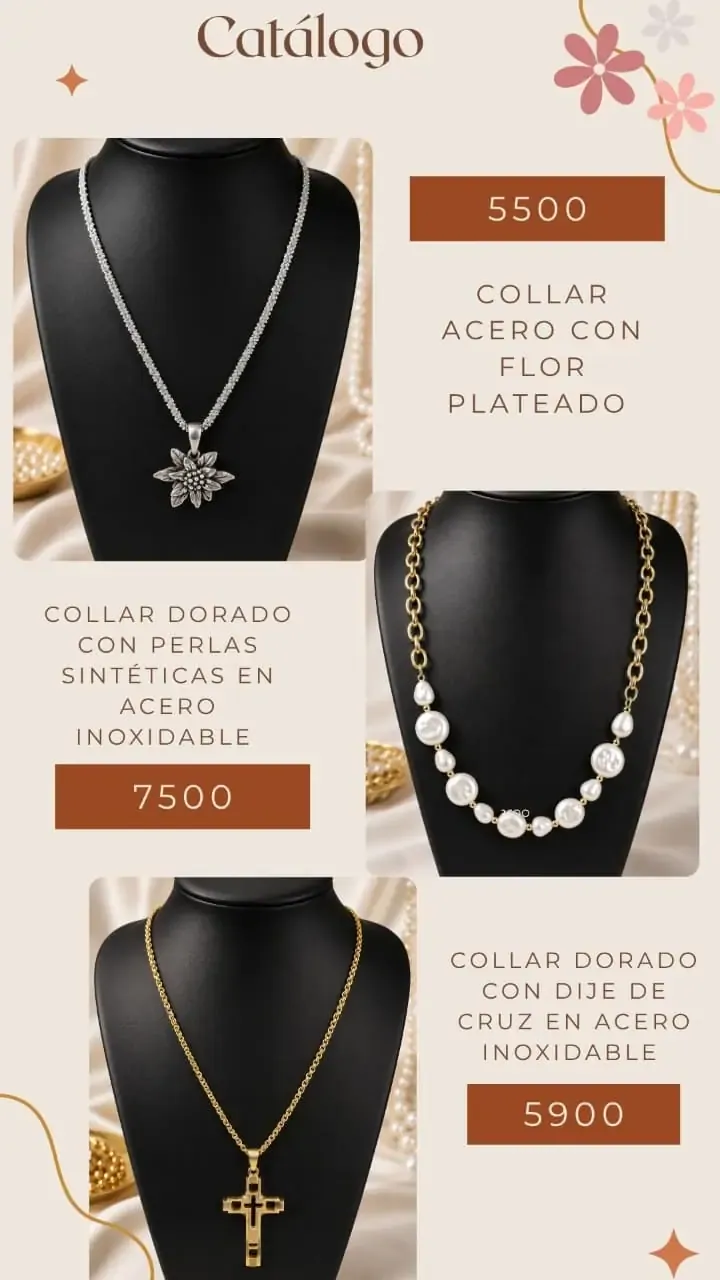 Collar dorado con cruz