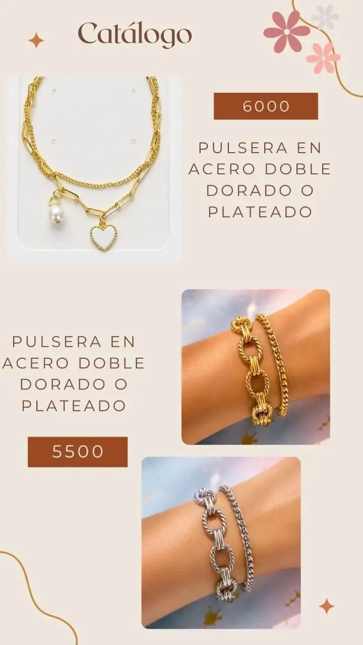 Pulsera doble de eslabones