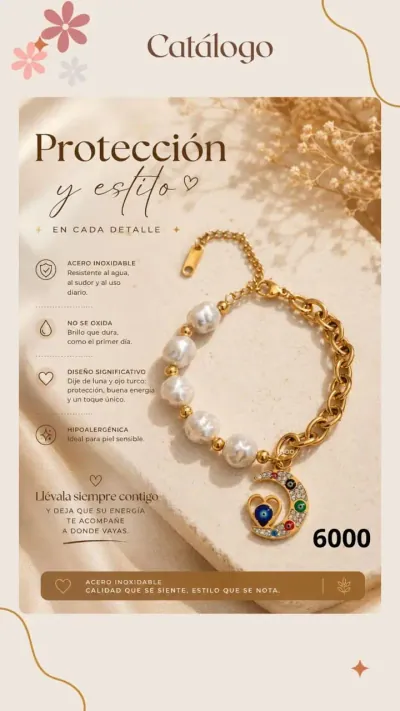 Pulsera de luna y ojo turco