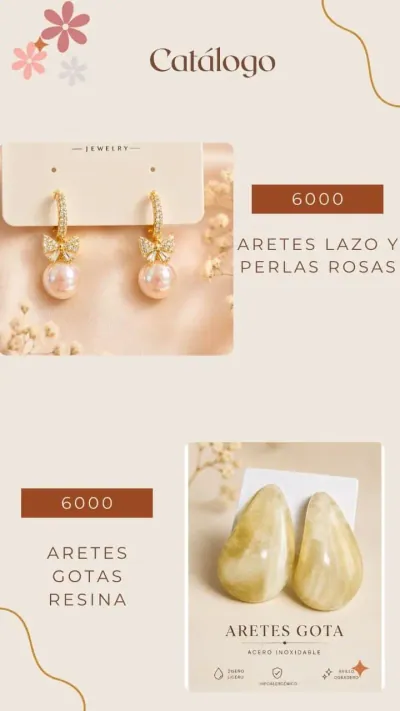 Aretes gota de resina