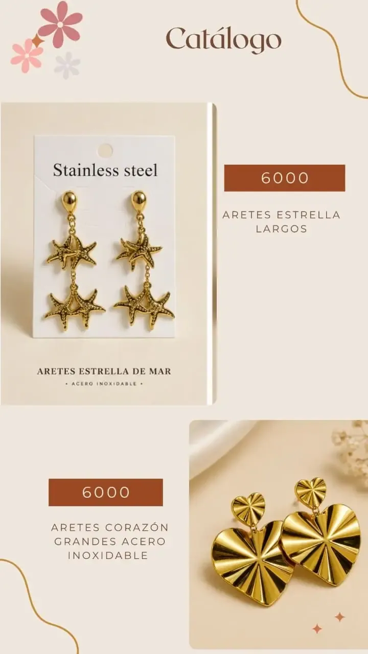 Aretes corazón grandes
