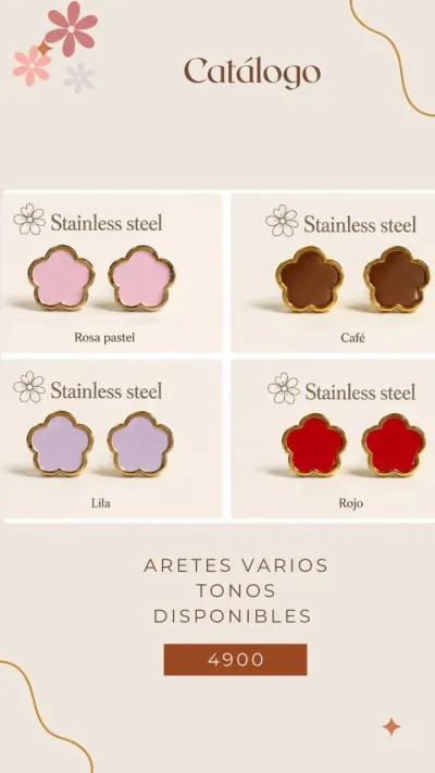 Aretes flor en varios tonos