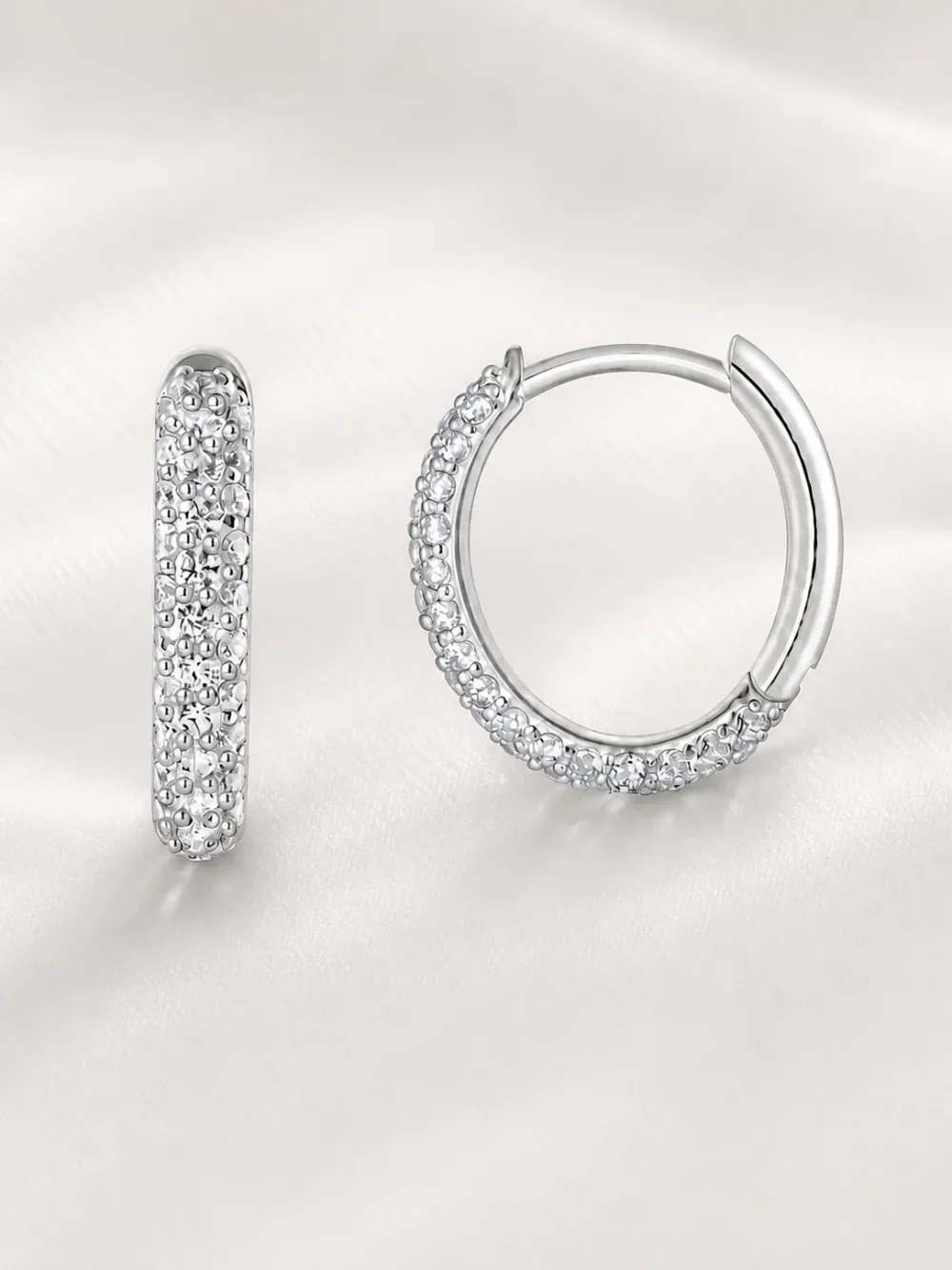 Argollas pavé en plata 925