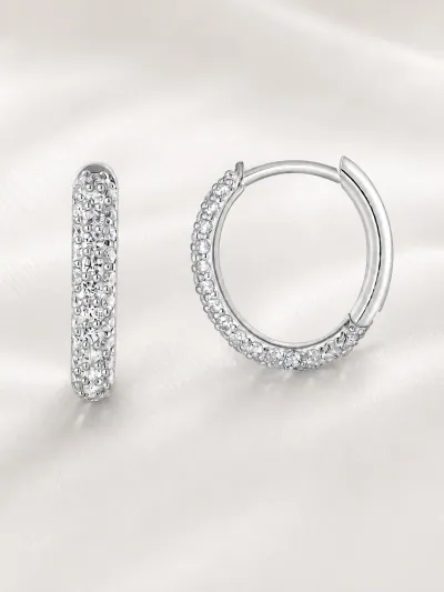 Argollas pavé en plata 925