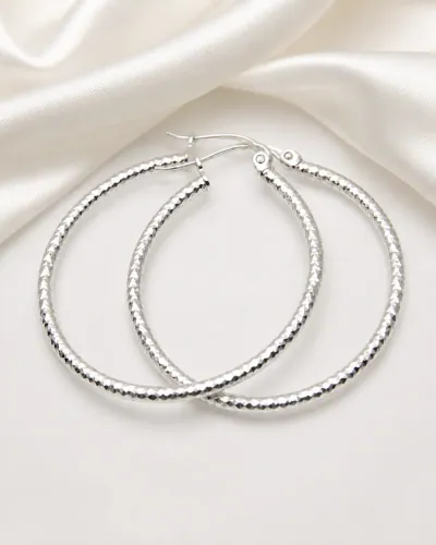 Arracadas diamantadas de 3,5 cm en plata 925